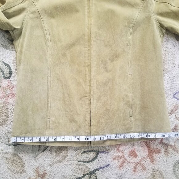 Chico's Suede Jacket in Earthy Bleached Greenish Beige-ish Color - Picture 7 of 10
